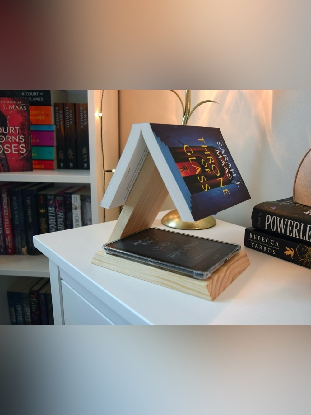 Handcrafted Natural Wood Book/Kindle Stand